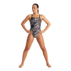 Arena Maillot De Bain Femme Earth Texture Black Multi Challenge Back -Boutique Natation maillot de bain femme earth texture challenge back 1