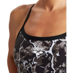 Arena Maillot De Bain Femme Earth Texture Black Multi Challenge Back -Boutique Natation maillot de bain femme earth texture challenge back 3