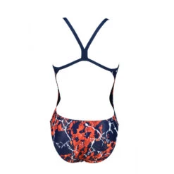 Arena Maillot De Bain Femme Earth Texture Navy Red Multi Challenge Back -Boutique Natation maillot de bain femme earth texture navy red multi challenge back 4