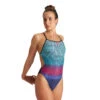 Arena Maillot De Bain Femme Foliage Booster Back Black Multi -Boutique Natation maillot de bain femme foliage booster back black multi