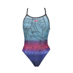 Arena Maillot De Bain Femme Foliage Booster Back Black Multi -Boutique Natation maillot de bain femme foliage booster back black multi 3