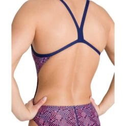 Arena Maillot De Bain Femme Kikko Challenge Back Navy Multi Red -Boutique Natation maillot de bain femme kikko challenge back navy multi red 3
