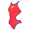 Arena Maillot De Bain Femme One Biglogo Fluo Red Neon Blue -Boutique Natation maillot de bain femme one biglogo fluo red neon blue