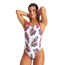 Arena Maillot De Bain Femme Roses Lace Neon White Multi -Boutique Natation maillot de bain femme roses lace neon white multi 3