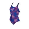 Arena Maillot De Bain Femme Striped Geo Swim Pro Navy Red Multi -Boutique Natation maillot de bain femme striped geo swim pro navy red multi