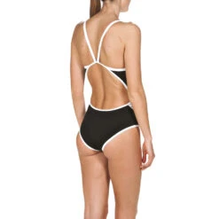 Arena Maillot De Bain Femme Team Stripe Black White -Boutique Natation maillot de bain femme team stripe black white 3