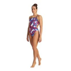 Arena Maillot De Bain Femme - Tropicals Challenge Back One Piece Navy Red Multi -Boutique Natation maillot de bain femme tropicals challenge black one piece 2