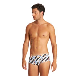 Arena Maillot De Bain Homme - Crazy Diamonds Low Waist Short Black White Multi