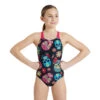 Arena Maillot Fille Crazy Skulls Carnival Freak Rose Black Multi -Boutique Natation maillot fille crazy skulls carnival freak rose black multi